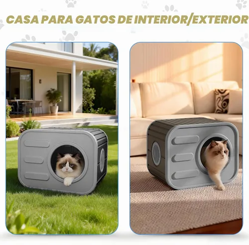 Vista 5 de Casa para gatos al aire libre, color negro
