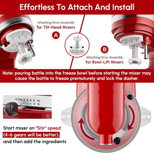 Vista 3 de KitchenAid - Accesorio para máquina de helados para batidora de pie Cuenco de helado de 2 cuartos de galón, se adapta a modelos KitchenAid de 4.5