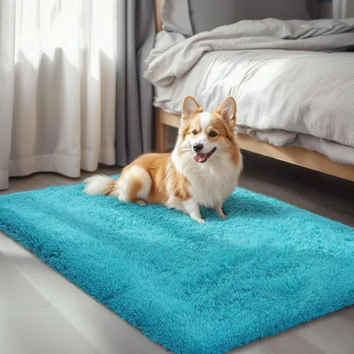 Vista 43 de Alfombras pequeñas de 2 x 3 pies, alfombra negra para dormitorio, alfombra moderna de pelo largo, alfombra pequeña, alfombra de noche esponjosa