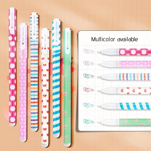 Vista 4 de 10 bolígrafos de colores, bonitos bolígrafos para niñas, 10 bolígrafos kawaii, juego de bolígrafos de punta fina para niños, niñas, estudiantes