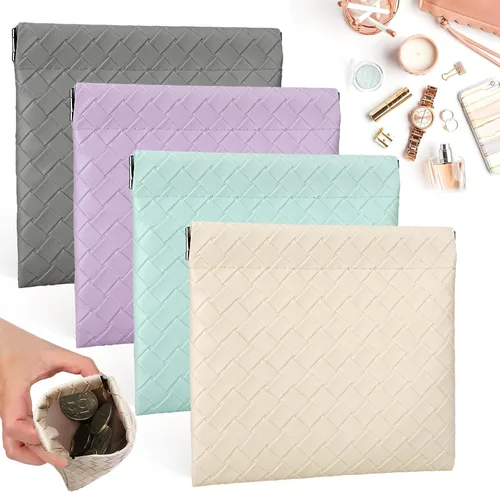 Vista 14 de BUSOHA Pequeña bolsa de maquillaje para bolso, mini bolsas de cosméticos portátiles para mujeres, monedero, lápiz labial, organizador de accesorios