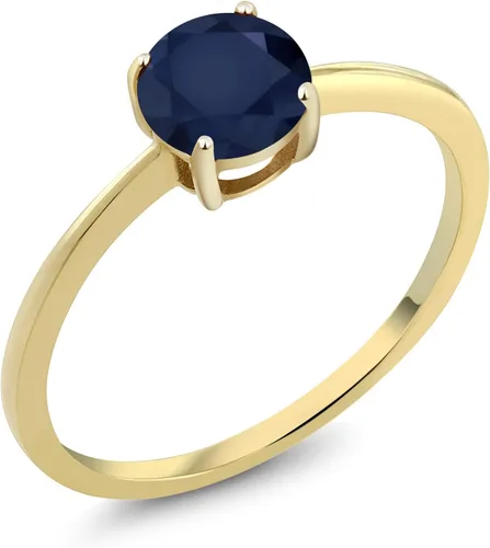 Vista 15 de Gem Stone King Anillo de compromiso solitario con piedra preciosa de oro amarillo de 10 quilates Redondo de 0.236 in Anillo de compromiso