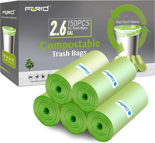 Vista 7 de FORID - Bolsas de basura compostables para cocina, de 13 galones de alto, 80 bolsas de basura sin perfume de 55 litros, medianas para baño, hogar
