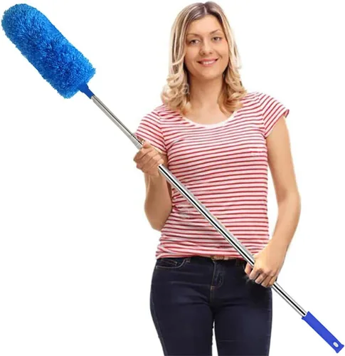 Vista 12 de DELUX Plumero de microfibra con 7 plumeros, reutilizables, flexibles, lavables, con poste de extensión extra largo de 100 pulgadas para limpiar