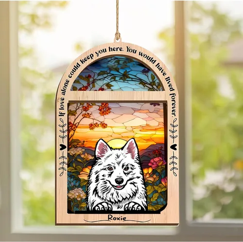 Vista 336 de LOVELYPOD Adorno de Navidad personalizado de sabueso afgano, atrapasoles con nombre, regalos de pérdida de mascotas, regalos para amantes