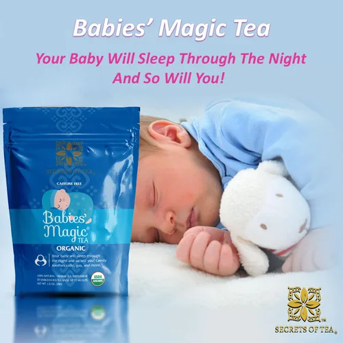 Vista 2 de Secrets of Tea Baby Colic Babies' Magic Tea - Orgánico, Natural, Seguro - Alivio calmante y calmante para el reflujo ácido del bebé, gases y cólicos