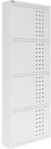 Vista 18 de CEHA Zapatero de metal de 3 niveles con tapa, organizador de almacenamiento de zapatos duradero para entrada, estante de zapatos que ahorra espacio