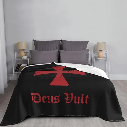 Vista 7 de Deus Vult Knights Templar Cross - Manta térmica, ligera, súper suave y cálida para todas las estaciones, para sofás
