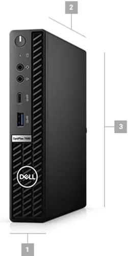 Vista 2 de Dell Optiplex 7080 Micro Desktop Core i7-10700T - Disco duro SSD de 256 GB - 16 GB RAM 8 núcleos @ 4.5 GHz Win 11 Pro Negro (renovado)