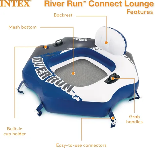 Vista 4 de Intex River Run Gomón inflable para descansar en el agua con conectores 58854EP (2 unidades).