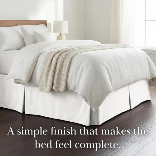 Vista 6 de Southshore Fine Linens VILANO Springs faldón para cama plisada, 15 pulgadas, Microfibra, Blanco brillante, gemelo