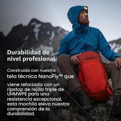 Vista 3 de Osprey Talon Pro 20L Mochila de senderismo para hombre con cinturón de cadera, color naranja marte