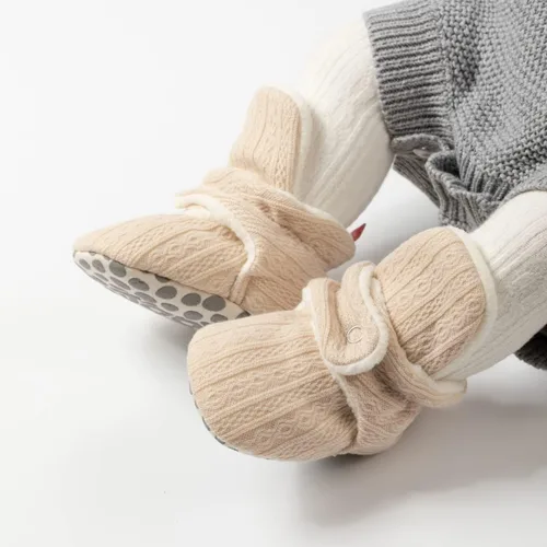 Vista 139 de Botines de forro polar para bebés, niños y niñas, pantuflas antideslizantes con agarre suave, zapatos de calcetín para recién nacidos, cuna