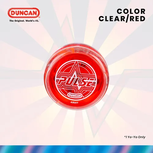 Vista 9 de Duncan Toys Pulse - Yoyó con luz LED de nivel intermedio con eje de rodamiento de bolas y luces LED, transparente/rojo, pequeño