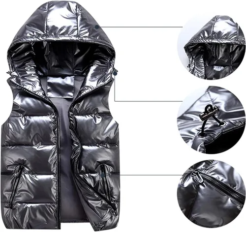 Vista 7 de AMEBELLE Chaleco acolchado con capucha para mujer, sin mangas, ligero, con cremallera, acolchado, chaleco acolchado