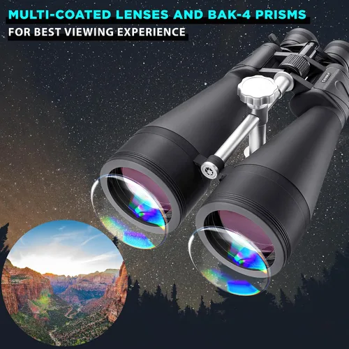 Vista 13 de Barska AB13664 Gladiator 25-125x80 Zoom Binoculares con adaptador de trípode para astronomía, observación de aves, deportes, visión de largo