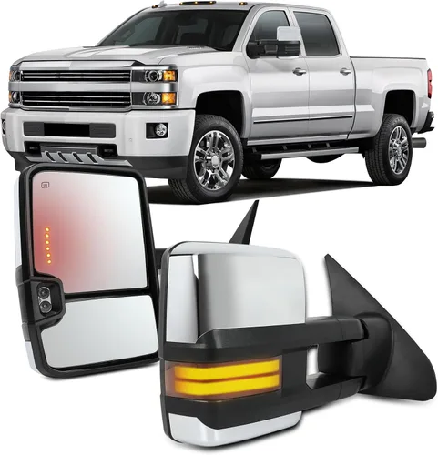 Vista 14 de OCPTY Espejo de remolque eléctrico calentado derecho del lado del pasajero espejo de remolque apto para 2007-2017 para Toyota para Tundra con luz