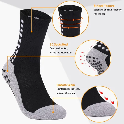 Vista 3 de POZCMJM Calcetines con agarre de fútbol para hombre con pinzas antideslizantes atléticos para hospital, calcetines de hospital, 135 pares