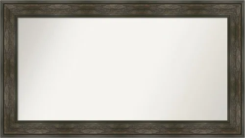 Vista 31 de Amanti Art Espejo de baño marrón para sobre fregadero, 26 x 26 pulgadas, espejo de tocador cuadrado marrón rústico Alexandria, marco de madera
