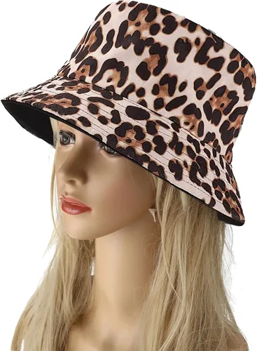 Vista 4 de Joylife Sombrero de pescador con estampado de animales, sombreros de sol reversibles, plegable, gorra de pesca para mujeres y hombres