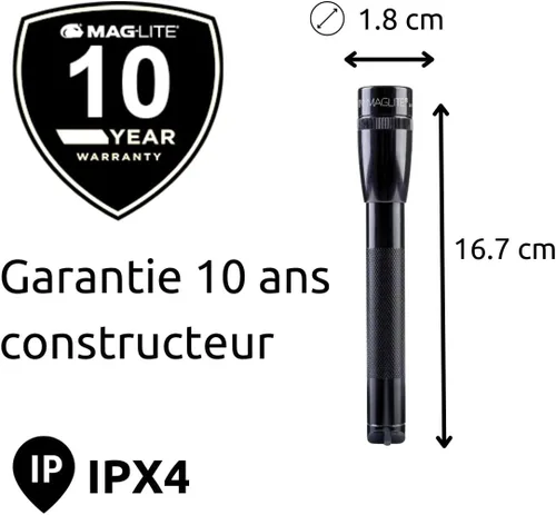 Vista 15 de Maglite - Linterna de LED con soporte y 2 baterías AA Mini Pro +. Color negro