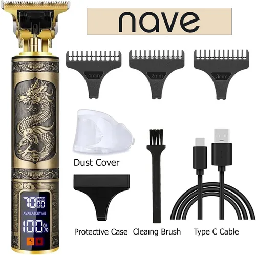 Vista 2 de Nave Recortadora de barba y cortapelos para hombres, maquinilla de afeitar eléctrica inalámbrica y recargable para cuerpo, cabello, barba y bigote