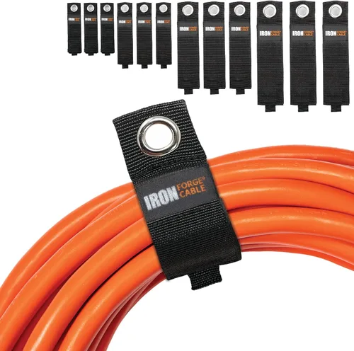 Vista 9 de Iron Forge Cable Organizador de cables de extensión, paquete de 6 correas de almacenamiento