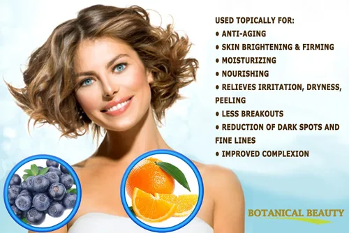 Vista 3 de VITAMINA C BLUEBERRY Aceite facial hidratante antienvejecimiento regenerador nutritivo 20% vitamina C y aceite de semilla de arándano 100% puro, 0.5