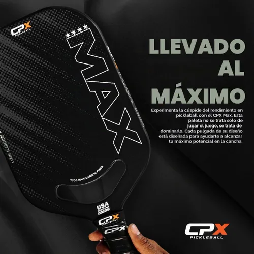 Vista 3 de CPX MAX T700 - Raqueta alargada de fibra de carbono cruda, grado profesional