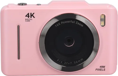 Vista 10 de Yunseity Cámara digital 4K, cámaras de pantalla HD de 48 MP de 2.8 pulgadas para fotografía, enfoque automático y antivibraciones, cámara compacta