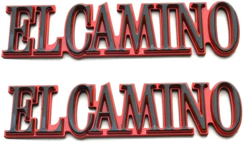 Vista 7 de 2 piezas para El Camino 1978-1987, emblema de panel de cuarto de panel, placa de identificación 3D, repuesto para El Camino (negro brillante)