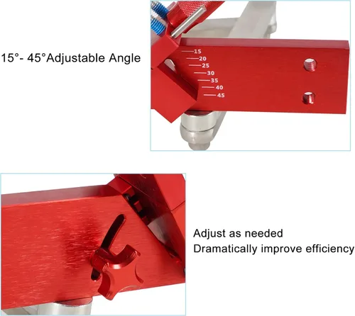 Vista 2 de Afilador de cuchillas de cortacésped ajustable de 15° a 45° - Kit de herramientas de soporte de equilibrador ergonómico para el hogar y el comercio