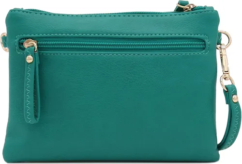 Vista 60 de Bolso de hombro cruzado con múltiples bolsillos y cremallera y correa de muñeca pequeña