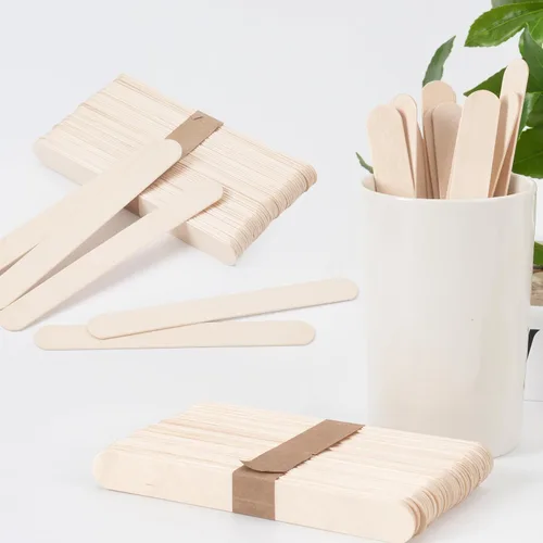 Vista 3 de 1200 piezas de palos de cera de madera grandes, palos de cera de 6 pulgadas de madera, aplicadores de espátulas de cera, palos de madera