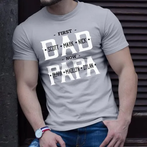 Vista 2 de Camisa personalizada para abuelo, papá, nietos con nombre, regalos personalizados para papá y papá, regalos para el día del padre, abuelo.