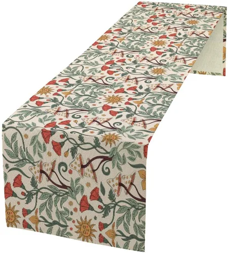 Vista 30 de Camino de mesa de estilo rústico retro, decoración de mesa de cocina, sala de estar, comedor, para el hogar, con diseño de osos, alces, ciervos