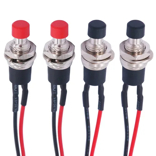 Vista 15 de Twidec /5 unids interruptor de botón de pestillo de 0.472 in encendido apagado mini redondo impermeable carcasa negra 12 V 24 V 36 V 110 V 250 V 2A