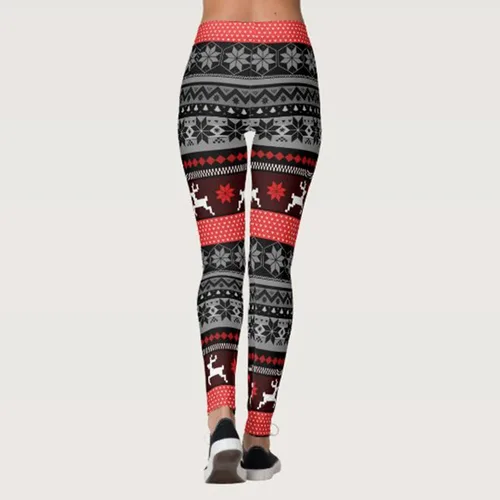Vista 7 de Pantalones de yoga para mujer, pantalones médicos para yoga, correr, fiesta, pantalones personalizados, leggings de Navidad, muñeco de nieve