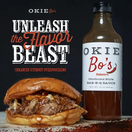Vista 7 de OkieBo's Habanero BBQ Sauce – Auténtico estilo Oklahoma, ideal para cerdo, costillas, pechuga, salmón, pollo y más – condimento premium