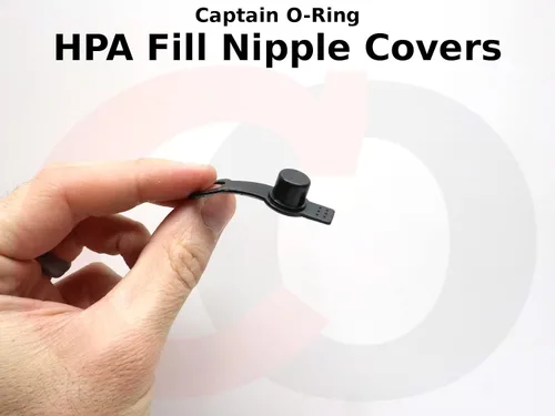 Vista 6 de Captain O-Ring Paintball - Cubiertas para pezones (10 unidades con paño de microfibra adicional) para tanques HPA de aire comprimido