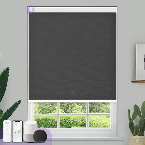 Vista 27 de Astomi - Persianas enrollables motorizadas para ventanas, persianas 100 % opacas para oscurecer la habitación, persianas inteligentes sin cordón