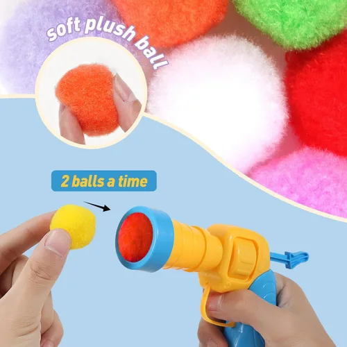 Vista 3 de Pistola lanzadora de juguete para gatos, 34 unidades, juguetes interactivos para gatos de interior, juguetes interactivos para gatos adultos