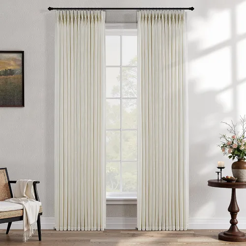 Vista 39 de Cortinas de lino plisadas Blanco crema