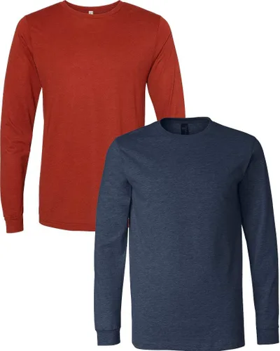 Vista 73 de Canvas Filmore 3501 - Camiseta de 4.2 onzas para hombre manga larga (1) Ceniza + (1) Jaspeado atlético