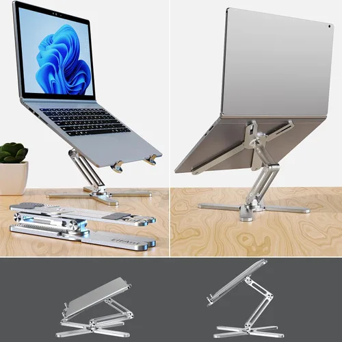 Vista 2 de Soporte para laptop Rotación de 360 grados ajustable portátil para tableta portátil de 10 "- 17