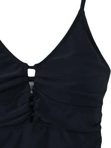 Vista 7 de Ocean Blues Traje de baño tankini retro para mujer, con control de abdomen, solo parte superior