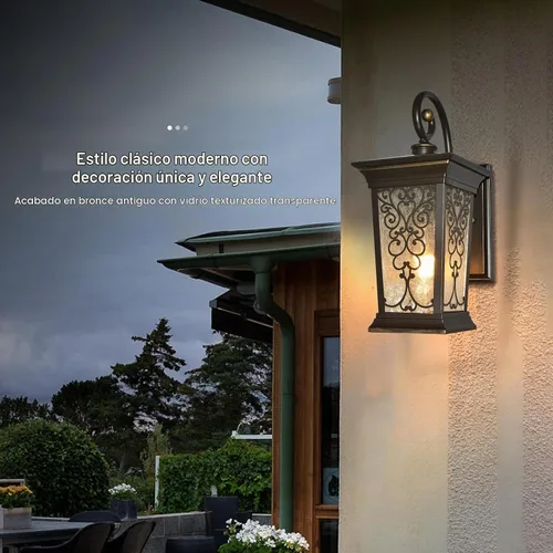 Vista 3 de ALVIME - Lámparas de pared para exteriores, accesorios de iluminación exterior de bronce aceitado de 14 pulgadas, luces impermeables