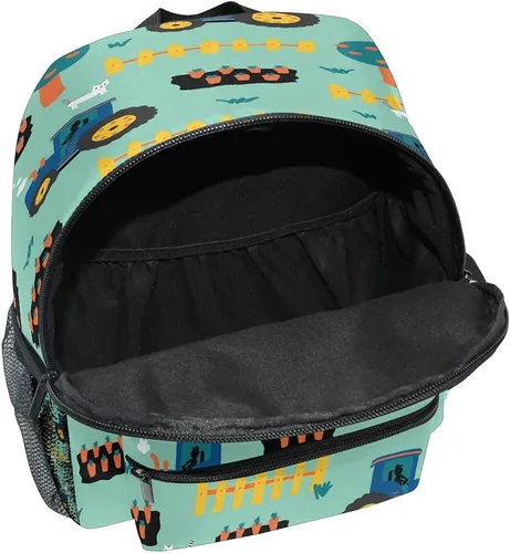 Vista 5 de Tractors - Mochila sin costuras para niños pequeños, mochila escolar para niños y niñas, bolsa preescolar para jardín de infantes, Tractores