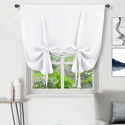Vista 39 de DWCN Cortinas Opacas - Persiana Enrollable con Lazos para Ventana, Aislamiento Térmico, Oscurecimiento de Habitación, Cortinas con Bolsillo