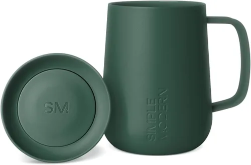 Vista 10 de Simple Modern - Taza Voyager Signature Vaso de viaje para café con tapa de 360° y asa Vaso de café helado con revestimiento de cerámica, acero